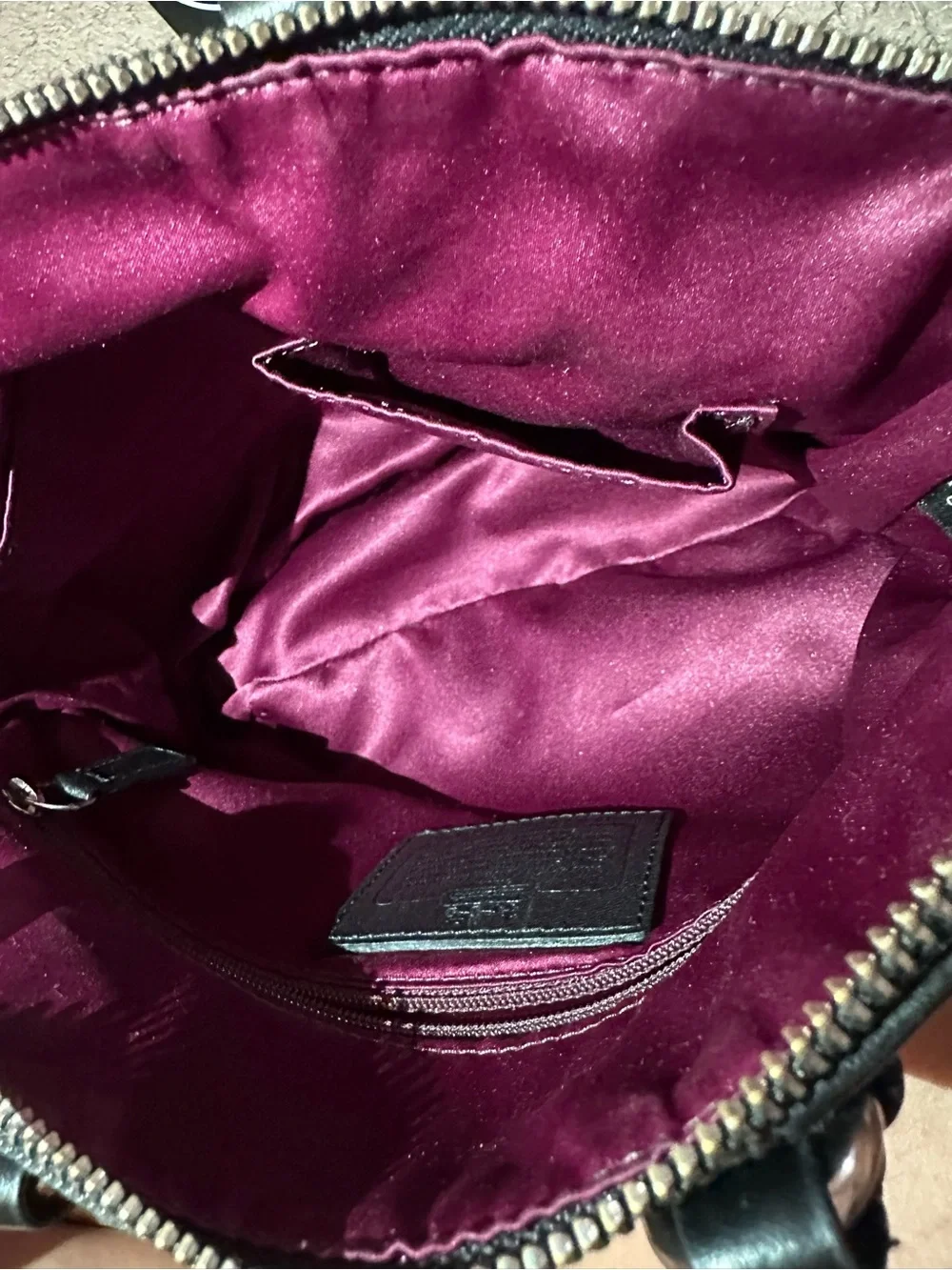 Coach Signature Op Art Satchel Bag with Matching Wallet Black Silver
